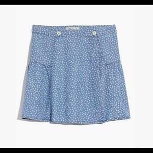 NWT Madewell Chambray Ditsy Wrap Skirt